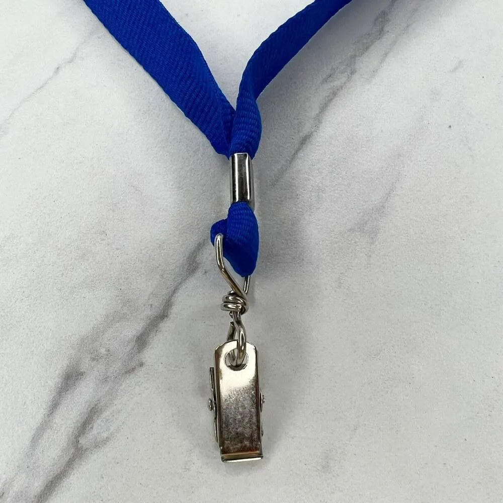 Blue ID Badge Holder School Work Lanyard Necklace